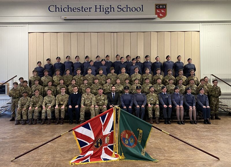 TKAT’s Chichester High School Combined Cadet Force pupils pose for